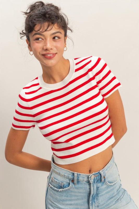 Camille Red Stripe Top