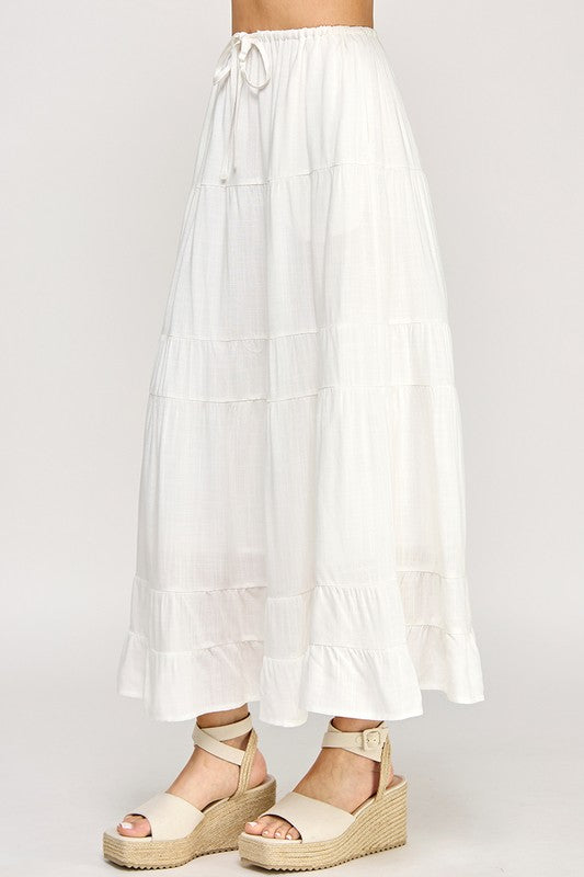 White Pocket Maxi Skirt