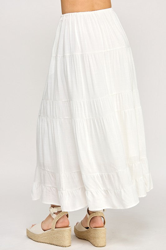 White Pocket Maxi Skirt