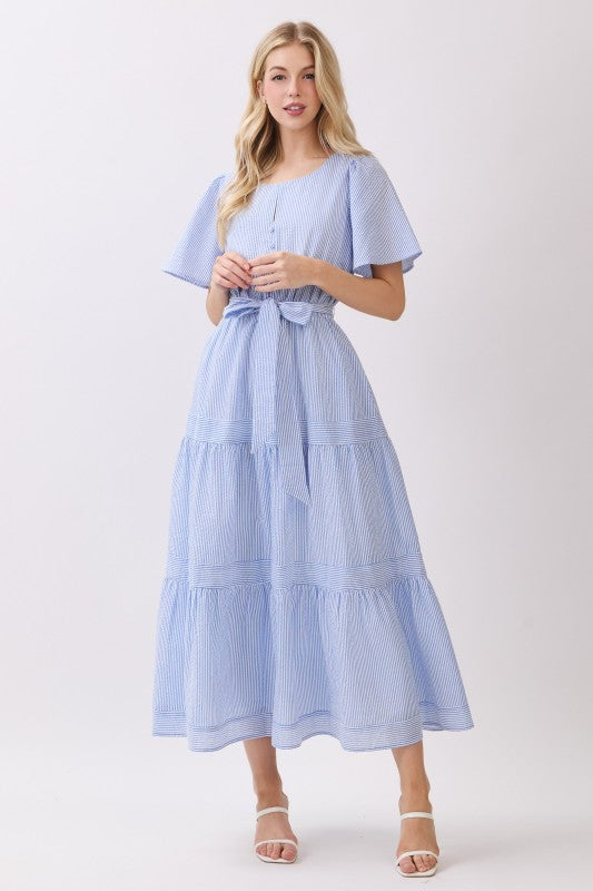 Coastal Stripe Midi Dress