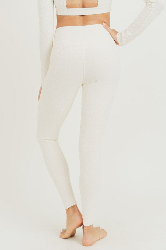 Natural Textured Leopard Leggings