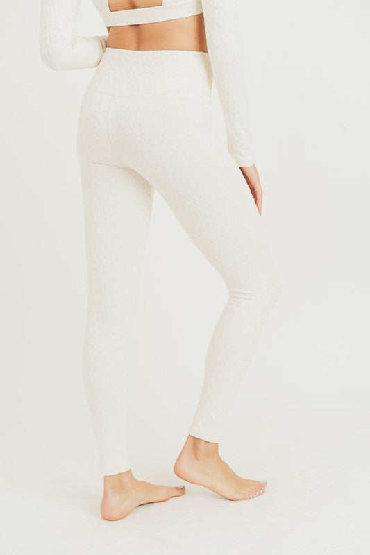 Natural Textured Leopard Leggings