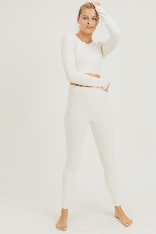 Natural Textured Leopard Leggings