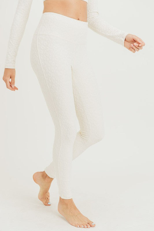 Natural Textured Leopard Leggings